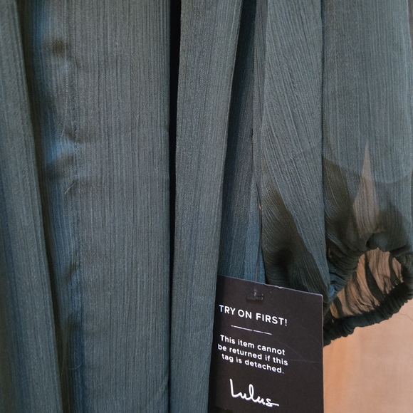 Lulu's Deep Teal Long Sleeve Dress - Picture 5 of 5